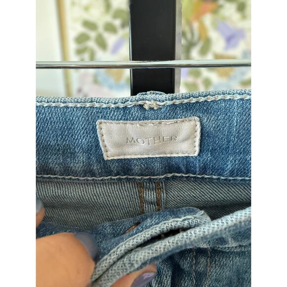 Mother Mid Rise Rascal Slit Flip Cutoff Jean Short One Smart Cookie Womens Sz 26 - Picture 8 of 11